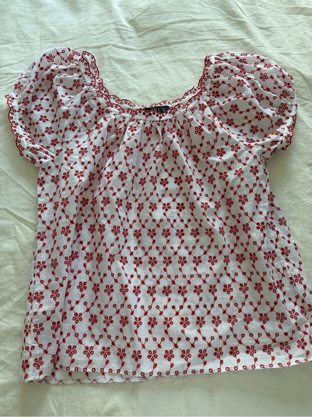 J.Crew Scallop Trim Eyelet top